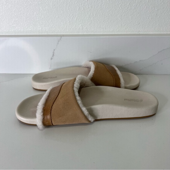 Olukai Womens Ho'ala Slide Sandals Shearling Lined Leather Comfort Slip On Sz 8 - Picture 3 of 11